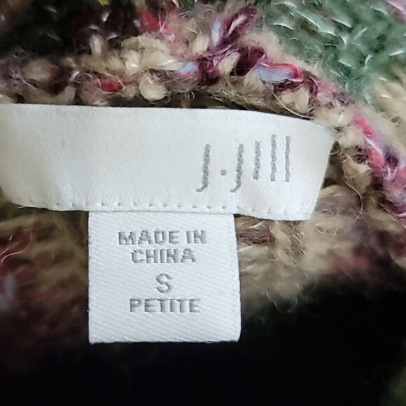 J.Jill Lenox Long Hooded Open Cardigan Sweater Aztec Wool Blend Sz Small Petite - Picture 9 of 10